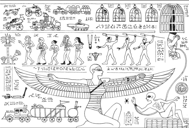 日本网友用古埃及壁画风格 手绘《疯狂的麦克斯》