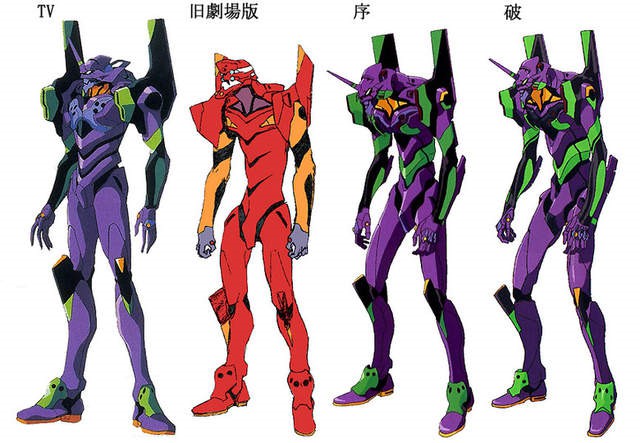 《eva》四部动画初号机对比 越老驼背状态越明显